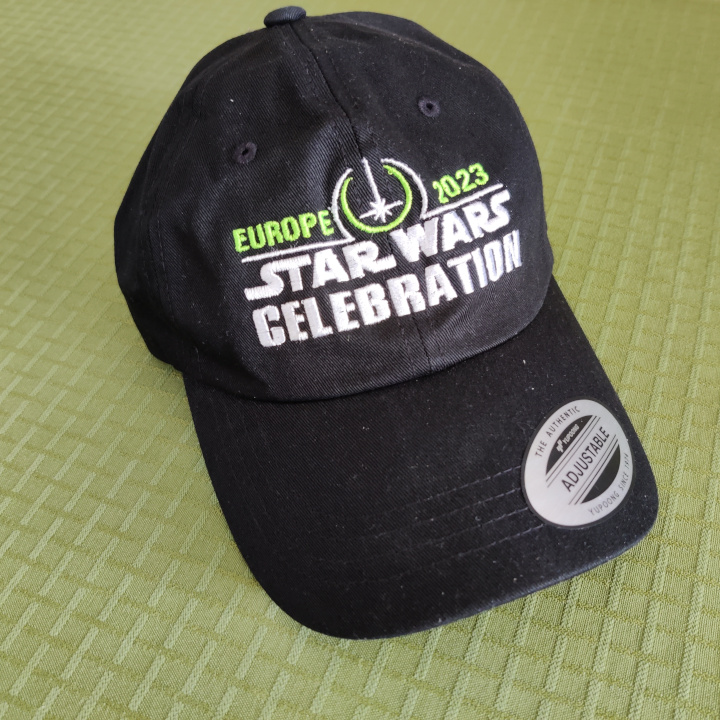 A black baseball hat with the Star Wars Celebration Europe 2023 logo.