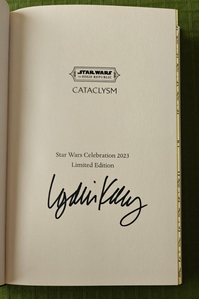 Lydia Kang's signature inside the book.