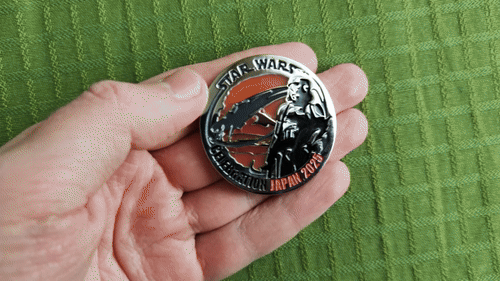 Animated GIF of me flipping the coin from one side to the other.